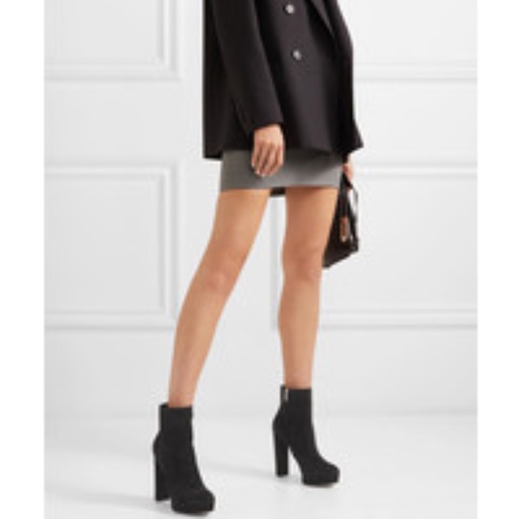 Gianvito Rossi Suede Brook Platform Ankle Boots.  Black. Size EU 39 US 9 - Picture 15 of 16